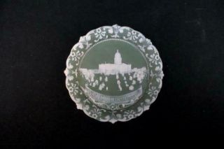 Vintage Wedgewood Jasperware Green Plate Trinket Dish State Capitol Sacramento