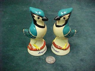 Vintage Advertising Jayco Inc.  Blue Jay Birds Salt Pepper Shakers Hand Painted