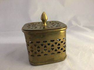 Vintage Solid Brass Cricket Box Cage Octagonal Trinket Box Incense Holder India