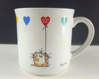Boynton Mug Cat Balloon Red Blue Green Yellow “i Love You " Hearts Coffee Tea Cup