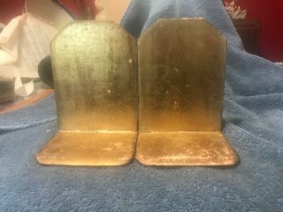 Vintage Italian Hand Crafted Gold and Cream Florentine Wood Bookends 3