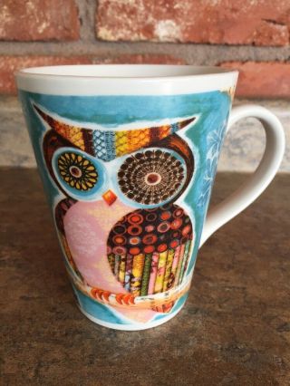 C.  R.  Gibson Watchful Friend Owl 12 Ounce Oz.  Coffee Tea Mug Cup By Lori Siebert