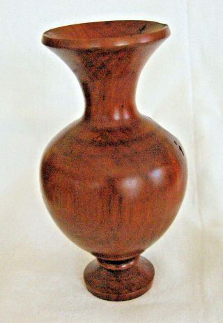 Hand Crafted Burl Wood Vase or Candlestick Holder,  PEAR,  1997,  Dan Jones,  6 