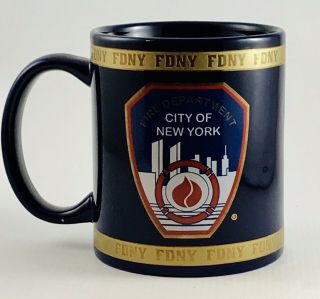 Fdny Fire Department City Of York 2006 Navy Blue Coffee Cup Mug Ceramic Gift