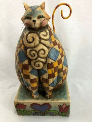 Heartwood Creek Quilted Cat Abigail Figurine 118838 By Jim Shore 2003 Big Heavy
