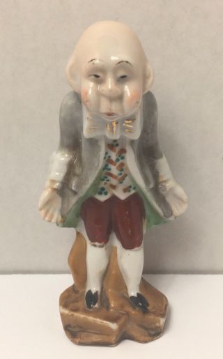 Vtg Old Made In Occupied Japan Porcelain Colonial Figurine Older Old Man Guy