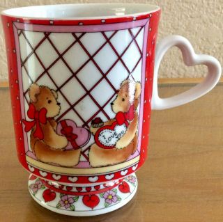 Lucy And Me 1983 Lucy Rigg Enesco Valentine Bears Cup With Heart Shaped Handle