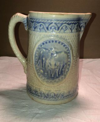 Antique Vintage Porcelain Ceramic Very Heavy Creamer Pitcher Mccoy Ox Cow Design