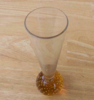 Amber Bubble Art Glass Paperweight Bud Vase 5