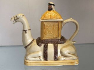 Collectible Vintage Tony Wood Camel Arab Tea Pot Unusual Ornament Novelty Decor