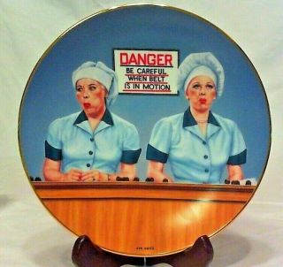 1990 I Love Lucy Collector Plate " Eating The Evidence " Jim Kritz,  Hamilton & Cbs