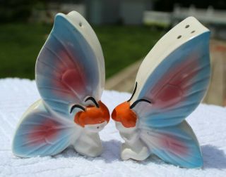 Vintage Anthropomorphic Butterfly Fairies Salt And Pepper Shakers - Japan