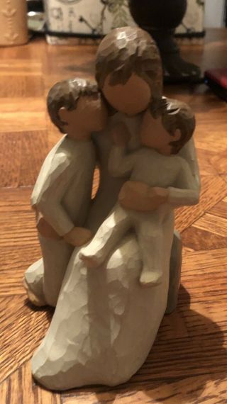 Willow Tree Quietly Figurine Mom With Two Sons Figurine