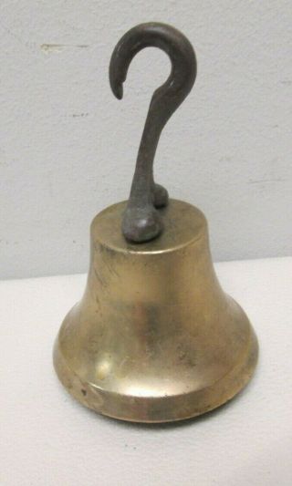 Brass Bell With Cast Iron Clapper And Hanging Hook