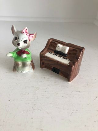 Vintage Anthropomorphic Py Japan Mouse Playing A Piano Salt And Pepper Shaker
