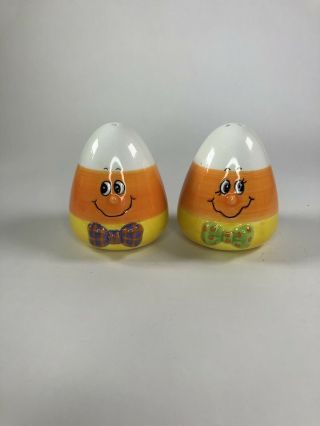 Anthropomorphic Candy Corn Salt And Pepper Shakers