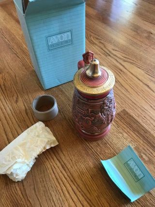1989 Avon Tribute To American Firefighters Stein Fire Bell Box Beer