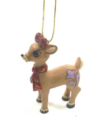 Jim Shore Rudolph the Red - Nosed Reindeer Clarice Ornament Enesco 2