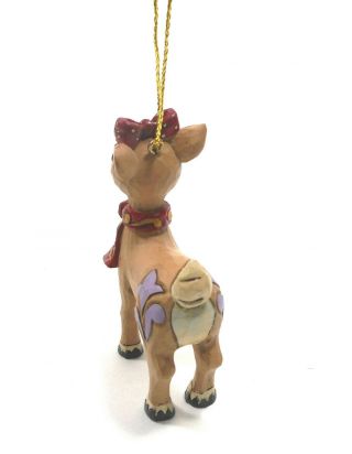 Jim Shore Rudolph the Red - Nosed Reindeer Clarice Ornament Enesco 3