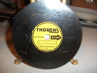 Vintage Thorens Metal Music Box Disc - Try To Remember 2