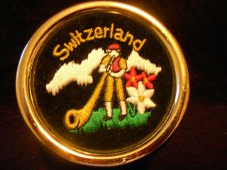 Swiss Rodi Music Box Embroidered Motif Plays Edelweiss from Switzerland 4