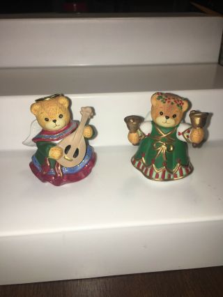 2 Lucy & Me Teddy Bear Angels Figurine Rigg Enesco One Signed