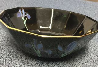 Vintage Japan Otagiri Blue Iris Floral Pattern Bowl