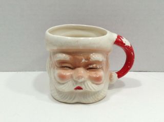 Vintage Ceramic Santa Claus Mug - Closed Eyes Japan Occupation Era.