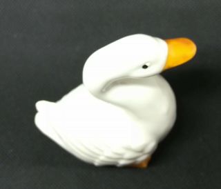 Vintage Goose Porcelain China Figurine Duck Swan White Orange USA 5