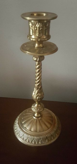Vintage Solid Brass Candlestick Candle Holder 8 3/8 "