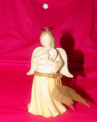 Angel Breast Cancer Healing Pink Ribbon Porcelain Figurine 5 " Faithful Guardian