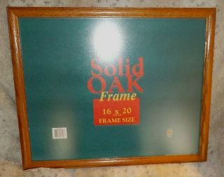 Vintage Solid Oak Wood Frame,  16 " X 20 ",  Non - Glare Glass,  Flex Tabs,  Sawtooth