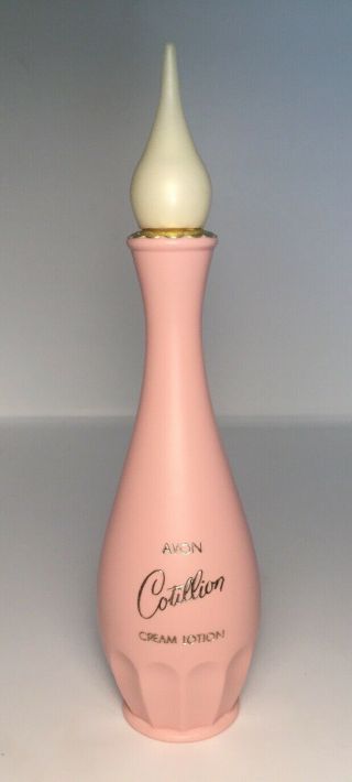 Vintage Mcm Collectible Pink Avon Cotillion Cream Lotion Genie Bottle Plax Ny