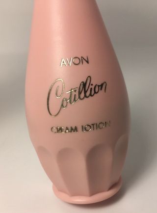 Vintage MCM Collectible Pink Avon COTILLION Cream Lotion Genie Bottle PLAX NY 4