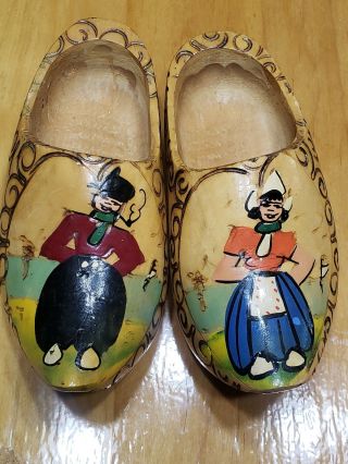 Vintage Dutch Wooden Shoes From Holland