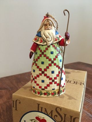 Jim Shore Heartwood Creek Santa With Cane Hanging Ornament