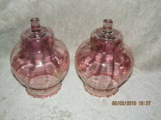 Vtg Votive Cups Peg Glass Candle Holders 2 Pink Celeste Home Interiors Ec