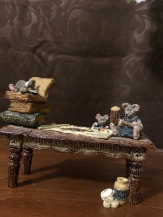 Boyd’s Bears & Friends Noah ' s Ark Genius At Work Table Mice 1998 Figurine 5