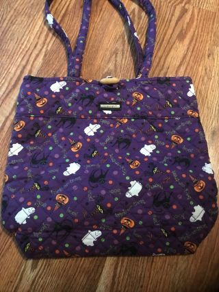 Longaberger Quilted Fabric Halloween Tote Bag