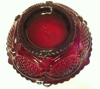 VINTAGE RUBY RED GLASS CAPE COD BOWLS SET OF 6,  AVON & 4
