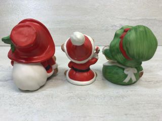 Vintage Homco 5600 Set of 3 Christmas Bear Family Ceramic Figurines,  3 