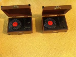 Two Vintage Minature Record Player Music Boxes