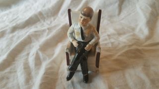 Vintage Ceramic John F.  Kennedy Sitting In His Rocking Chair S & P Shakers