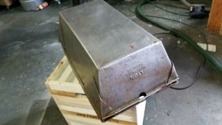 Vintage Industrial metal Lyon steel Bin Stacking basket 4