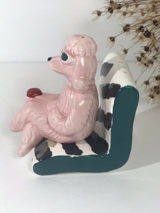 Vintage Pink Poodle & Chair Salt and Pepper Shakers 1996 Vandor Pelzman Designs 3