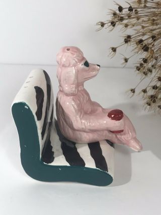 Vintage Pink Poodle & Chair Salt and Pepper Shakers 1996 Vandor Pelzman Designs 5