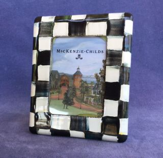 Mackenzie Childs Small Picture Photo Frame Courtly Check 2.  5x3”