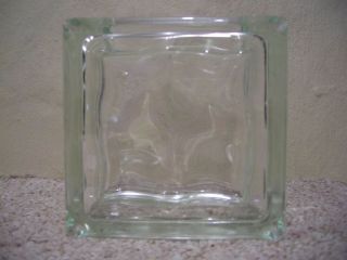Vintage Mcm Glass Block Vase 5 3/4 " Square