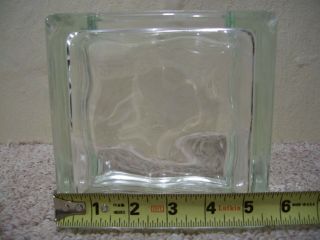 Vintage MCM Glass Block Vase 5 3/4 
