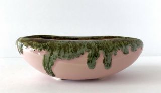 Vintage Mcm Ungemach Upco Pottery Pink Green Drip Garden Planter Usa Home Decor